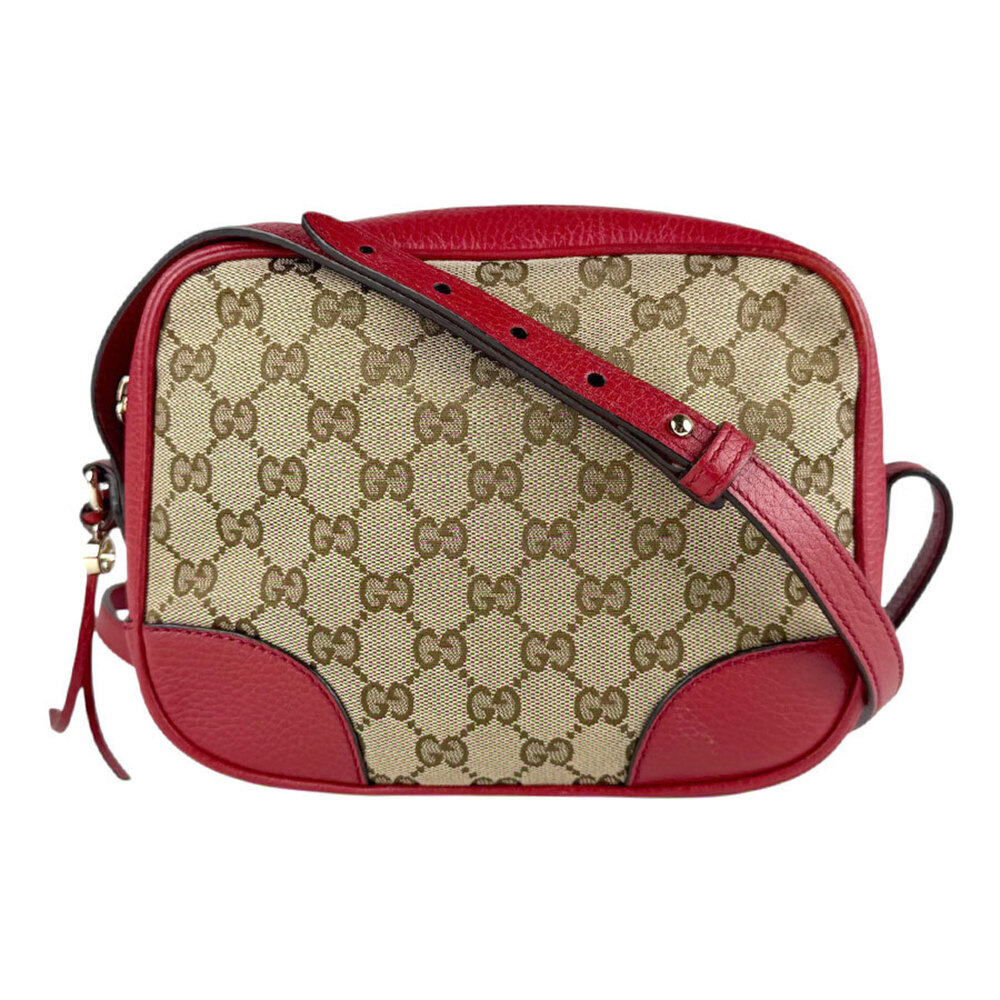 GUCCI Authentic Brown Leather Shoulder Bag